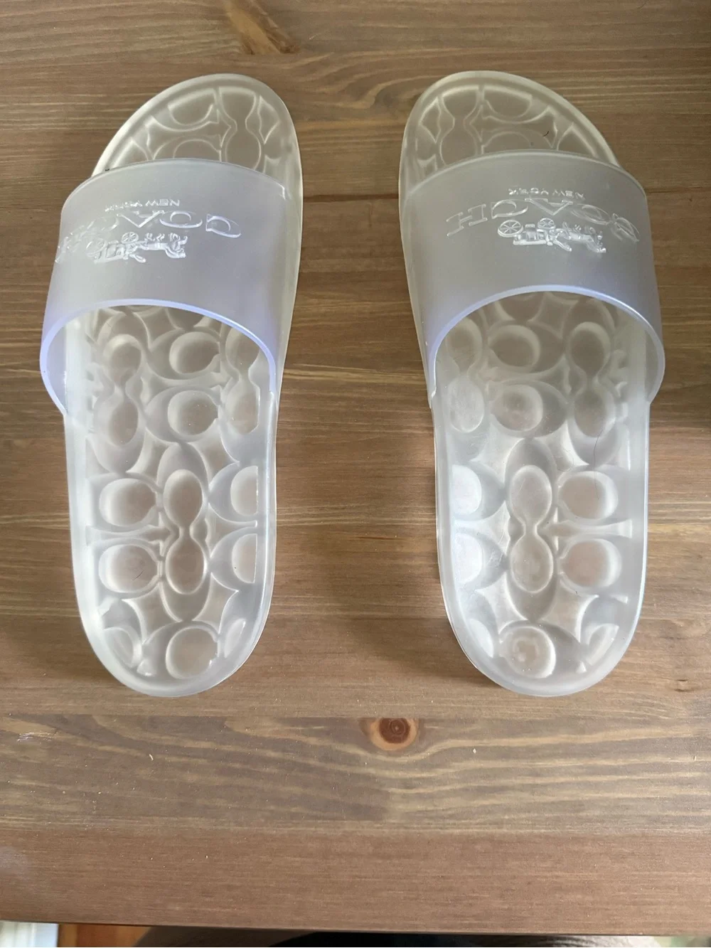 Coach  Translucent Clear Jelly Slide Sandals - Crystal